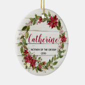 母のためのパーソナライズな結婚式のクリスマスのオーナメント セラミックオーナメント (右)