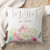 母のためのピンクと白の花 クッション (ブランケット)