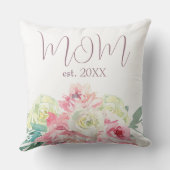 母のためのピンクと白の花 クッション (裏面)