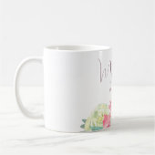 母のためのピンクと白の花 コーヒーマグカップ (左)