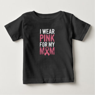 母のためのピンクリボン運動 ピンクの服を着て乳がん撲滅を ベビーTシャツ