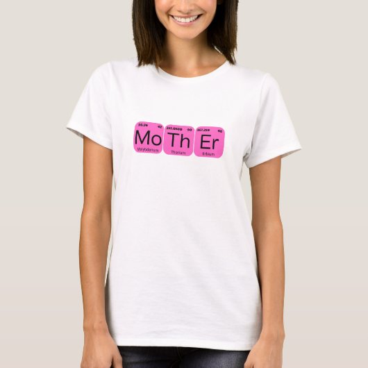 母のためのピンク周期表 Tシャツ (正面)