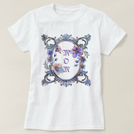 母のためのフラワーフレーム Tシャツ
