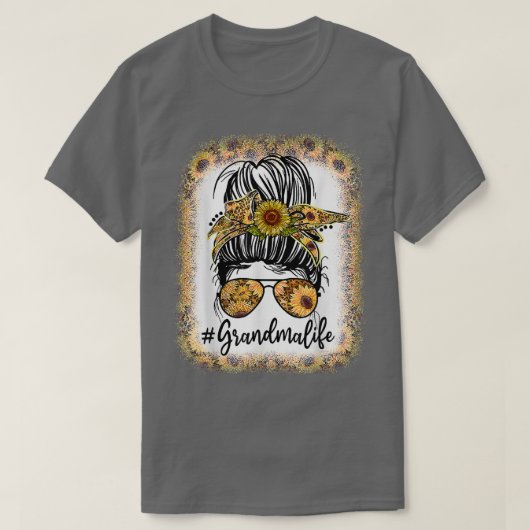 母のためのライフティー日漂白ひまわりおもしろいの日 Tシャツ (デザイン正面)