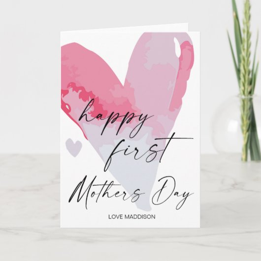 母のための幸せな最初の母の日の贈り物フローラ カード (正面)