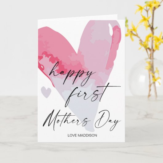 母のための幸せな最初の母の日の贈り物フローラ カード (黄色い花)