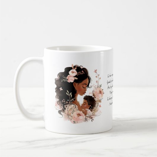 母のための男の赤ちゃんコーヒーマグギフトアイディア付き母 コーヒーマグカップ (左)