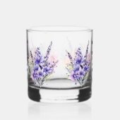 母のための美しいギフト水色ラベンダーフローラ ウイスキーグラス (右)