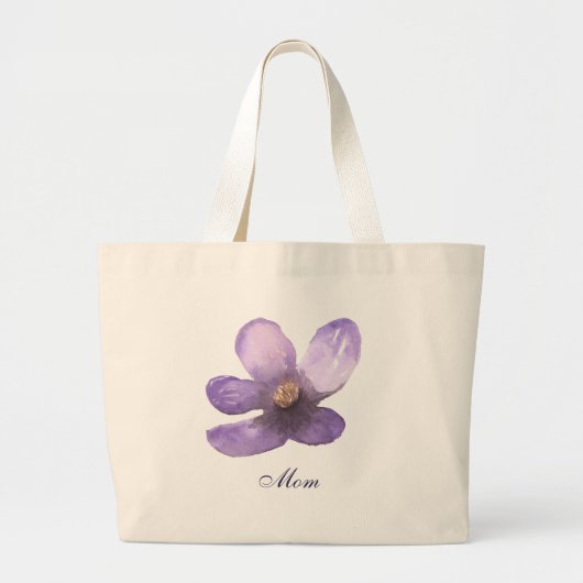 母のための美しい水色の花 ラージトートバッグ (正面)