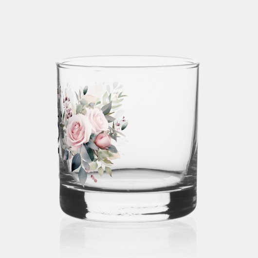 母のための美しい贈り物の水色赤面バラ ウイスキーグラス (左)