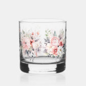 母のための美しい贈り物の水色赤面花 ウイスキーグラス (左)