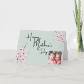 母のためのMOTHERさくらんぼ花ミニマリスト画像 カード (正面)