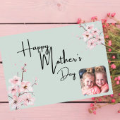 母のためのMOTHERさくらんぼ花ミニマリスト画像 カード