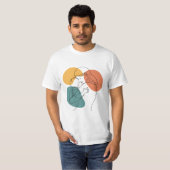 母のぬくもり:ミニマルな線 Tシャツ (正面フル)