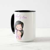 母のような愛の母と娘の抱き締め マグカップ (正面左)