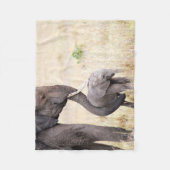 母のような愛の象のベビー写真 フリースブランケット (正面)