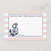 母のアドバイス |ピンクの航海のストライプ アドバイスカード (正面)
