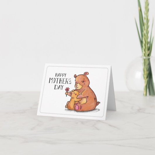 母のカスタマイズ日のカード – Bear Hugs シーズンカード (正面)