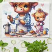 母のキッチンタオル高地カウマモティータオル キッチンタオル (折り畳み)