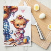 母のキッチンタオル高地カウマモティータオル キッチンタオル (四つ折り)