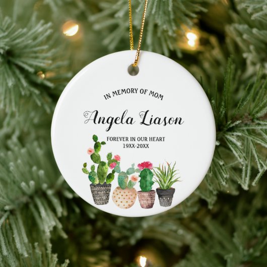 母のクリスマスの記憶のサボテンの花 セラミックオーナメント (ツリー)