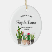 母のクリスマスの記憶のサボテンの花 セラミックオーナメント (右)