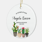 母のクリスマスの記憶のサボテンの花 セラミックオーナメント (左)
