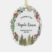 母のクリスマスを思い出す松の木 セラミックオーナメント (右)