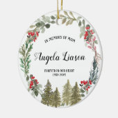 母のクリスマスを思い出す松の木 セラミックオーナメント (左)