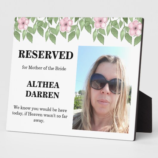 母のサイン結婚用の写真 フォトプラーク (側面)