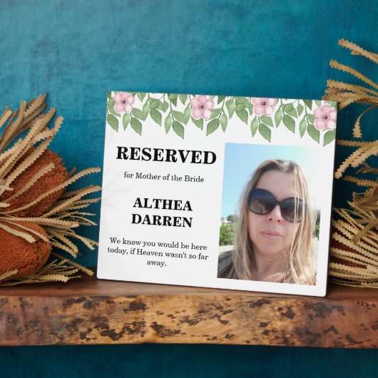 母のサイン結婚用の写真 フォトプラーク (側面)