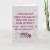 母のスパゲティ – 詩おもしろいバレンタインデーのカード シーズンカード (正面)