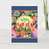 母のチューリかわいらしップユニーク幸福な母の日 カード (正面)