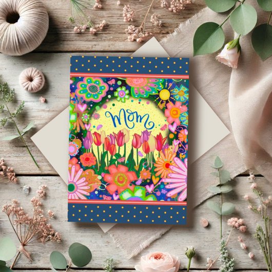 母のチューリかわいらしップユニーク幸福な母の日 カード