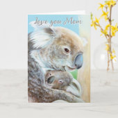 母のデイアートカード「コアラ素晴らしカドル」 カード (黄色い花)