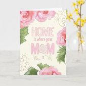 母のデイカード – 家はあなたの母がある場所 カード (黄色い花)