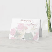 母のデイカード – 白いユリとピンクのバラ カード (裏面)