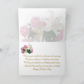 母のデイカード – 白いユリとピンクのバラ カード (内部)