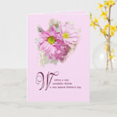 母のデイジー付きデイカー芸術的ド カード (黄色い花)