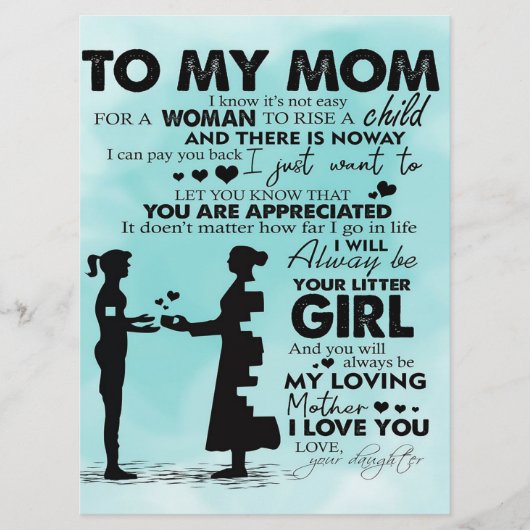 母のデザイン |ママへの手紙 メニュー (正面)