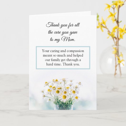 母のナースカー気にドを持ってきてくれてありがとう カード (黄色い花)