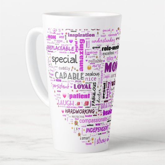 母のハート カフェラテマグ (左アングル)