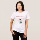母のハート 愛のタイポグラフィー 母性アート トライブレンドＴシャツ (正面全面)
