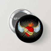 母のハート 缶バッジ (正面&裏面)