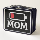 母のバッテリおもしろいー低疲れた母の日 メタルランチボックス (正面)