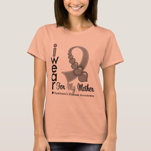 母のパーキンソンズ病リボン Tシャツ (正面)