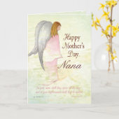 母のパーソナライズされた日の天使 カード (黄色い花)