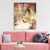 母のベッドタイムス読テリー、ヴィンテージクリスマス キャンバスプリント (インサイチュ (リビング))