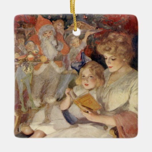 母のベッドタイムス読テリー、ヴィンテージクリスマス セラミックオーナメント (正面)