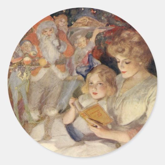 母のベッドタイムス読テリー、ヴィンテージクリスマス ラウンドシール (正面)